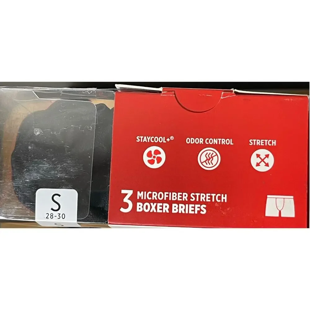 Jockey Boxer Briefs Men's Small Pack of 3 Microfiber Chafe Proof Stretch - Picture 3 of 3